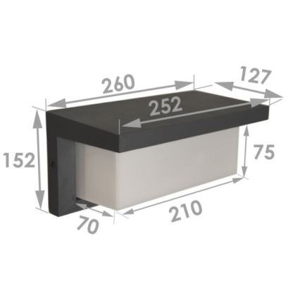LED-Außenwandleuchte NEELY LED/12W/230V IP54 schwarz