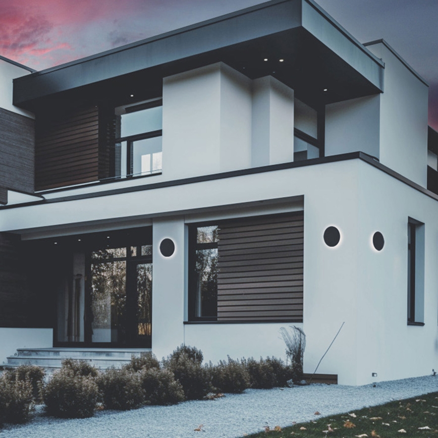 LED Außenwandleuchte PIATTA LED/9W/230V 3000/4000/6000K Ø 12 cm IP44 schwarz