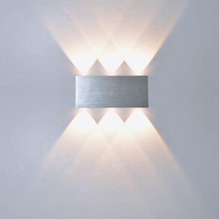 LED-Außenwandleuchte SILBER 6xLED/1W/230V IP54