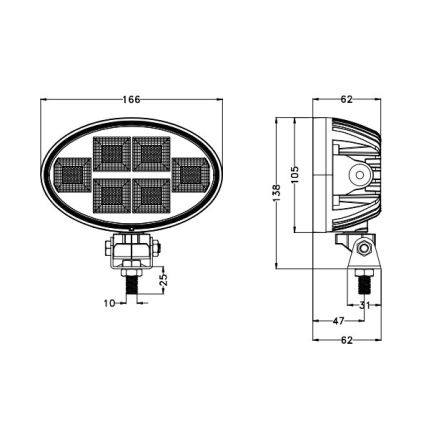 LED-Autoscheinwerfer BLACK LED/150W/10-30V IP69 5700K oval