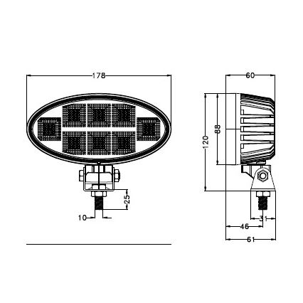 LED-Autoscheinwerfer BLACK LED/160W/10-30V IP69 5700K oval