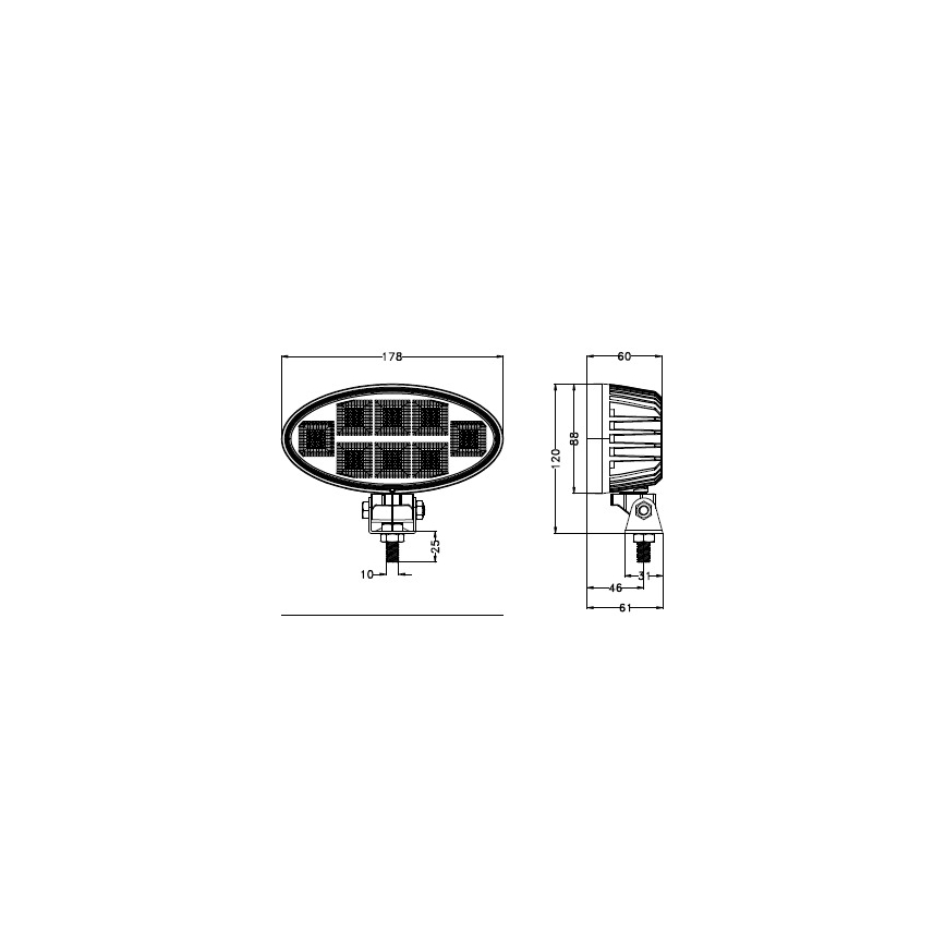 LED-Autoscheinwerfer BLACK LED/160W/10-30V IP69 5700K oval