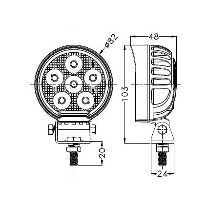 LED Autoscheinwerfer BLACK LED/24W/10-30V IP69 5700K rund