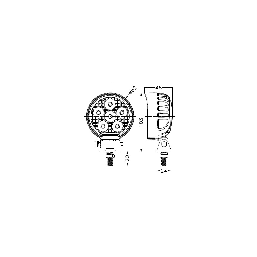 LED Autoscheinwerfer BLACK LED/24W/10-30V IP69 5700K rund