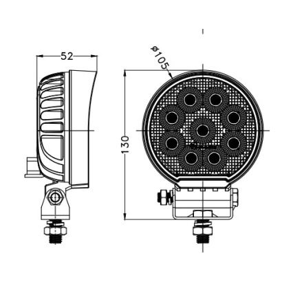 LED Autoscheinwerfer BLACK LED/36W/10-30V IP69 5700K rund