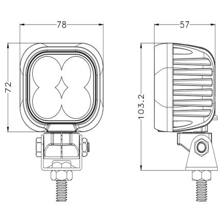LED Autoscheinwerfer BLACK LED/40W/10-30V IP69 5700K eckig