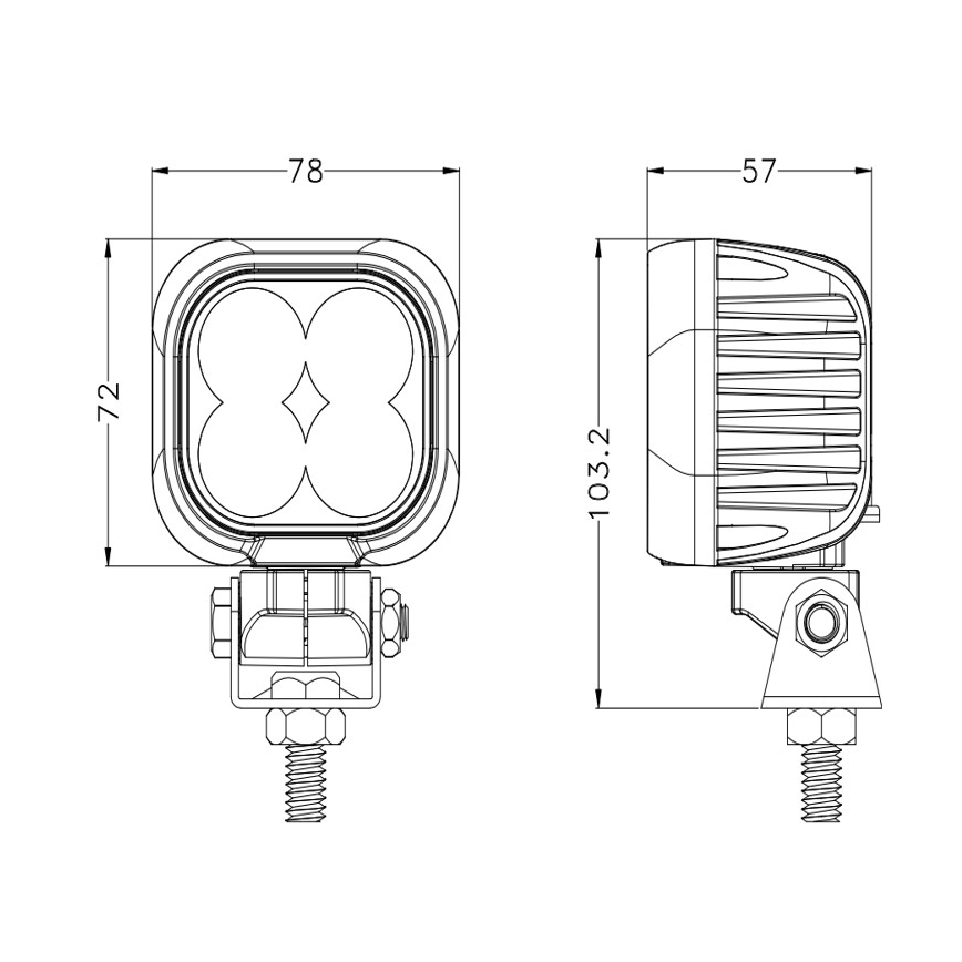 LED Autoscheinwerfer BLACK LED/40W/10-30V IP69 5700K eckig