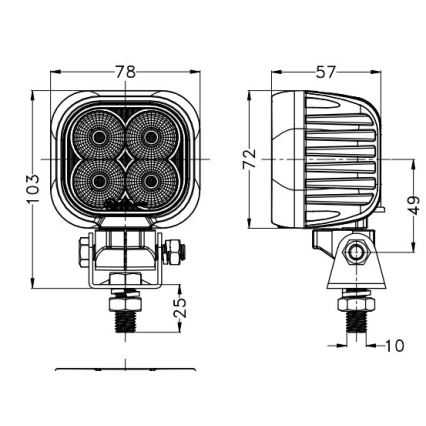 LED Autoscheinwerfer BLACK LED/40W/10-30V IP69 5700K eckig