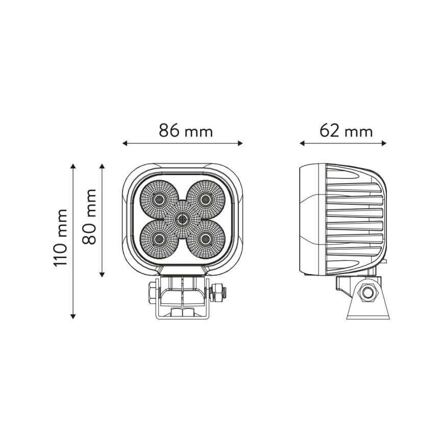 LED-Autoscheinwerfer BLACK LED/50W/10-30V IP69 5700K eckig