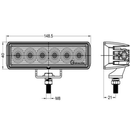 LED-Autoscheinwerfer OSRAM LED/24W/10-30V IP68 5700K