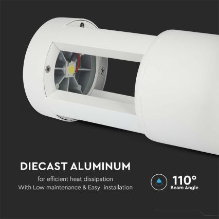 LED Auβenlampe LED/10W/230V 25cm 6400K IP65 weiß