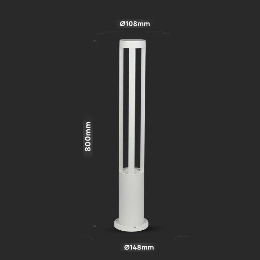 LED Auβenlampe LED/10W/230V 80cm 3000K IP65 weiß