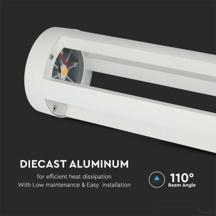 LED Auβenlampe LED/10W/230V 80cm 4000K IP65 weiß