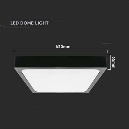 LED Badezimmer-Deckenleuchte LED/30W/230V 6500K IP44 42x42 cm schwarz