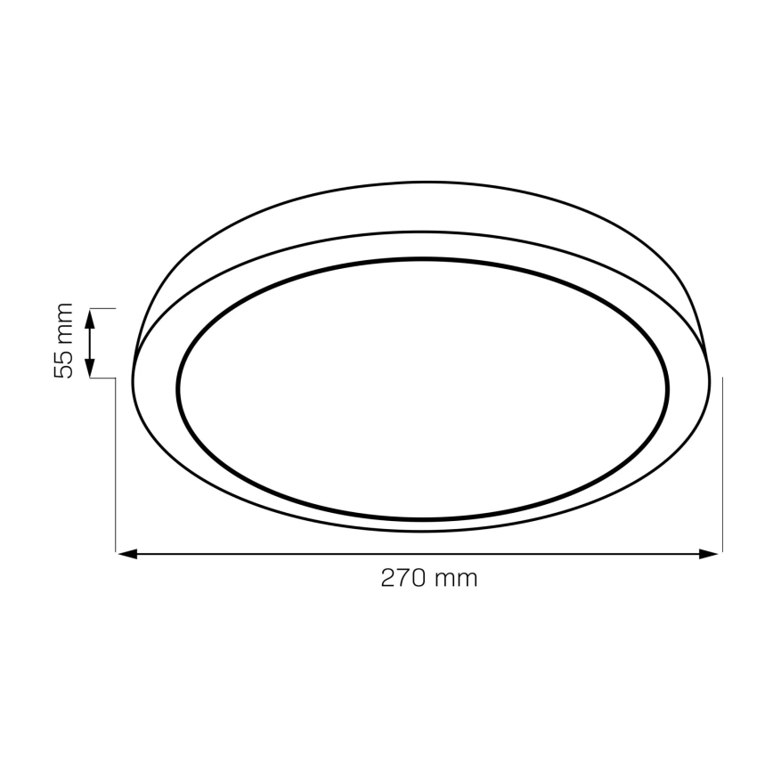 LED-Deckenleuchte für das Badezimmer, Holz, 12 W / 230 V, Ø 27 cm, IP44, Eiche