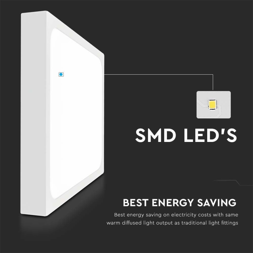 LED Badezimmer-Deckenleuchte LED/18W/230V 3000K IP44 22,5x22,5 cm Weiß