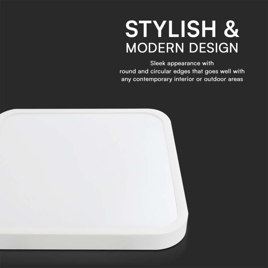 LED Badezimmer-Deckenleuchte SAMSUNG CHIP LED/18W/230V IP44 6500K 25x25 cm Weiß