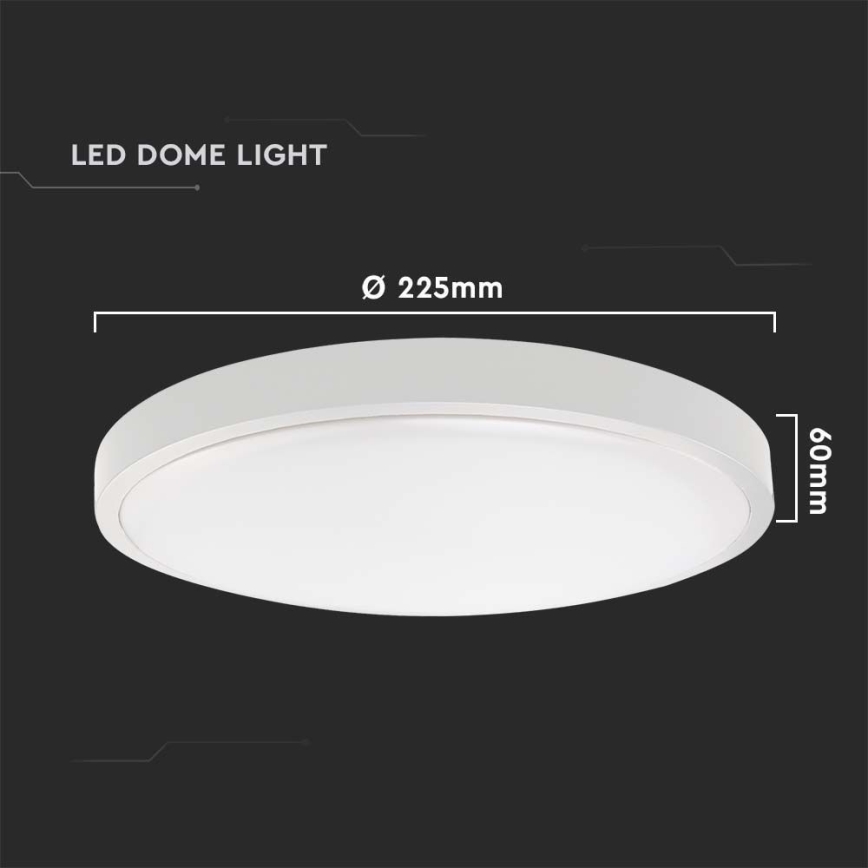 LED Badezimmer-Deckenleuchte mit Sensor LED/18W/230V 4000K IP44 Ø 22,5 cm Weiß
