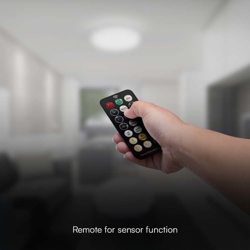 LED Badezimmer-Deckenleuchte mit Sensor SAMSUNG CHIP LED/18W/230V IP44 3000K Ø 29 cm Weiß + Fernbedienung