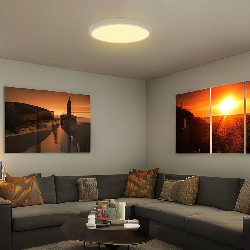 LED Badezimmer-Deckenleuchte mit Sensor SAMSUNG CHIP LED/24W/230V IP44 4000K Ø 35 cm Weiß + Fernbedienung