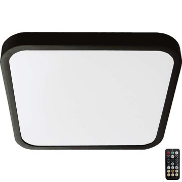 LED Badezimmer-Deckenleuchte mit Sensor LED/36W/230V 4000K IP44 42x42 cm Schwarz + Fernbedienung