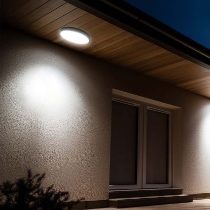 LED Badezimmer-Deckenleuchte mit Sensor LED/36W/230V 4000K IP44 Ø 42 cm Schwarz + Fernbedienung