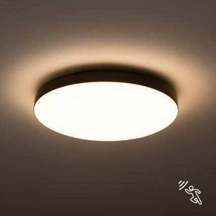 LED Badezimmer-Deckenleuchte mit Sensor MAYA LED/13W/230V Ø 33 cm IP44 schwarz