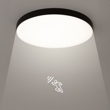 LED Badezimmer-Deckenleuchte mit Sensor MAYA LED/13W/230V Ø 33 cm IP44 schwarz