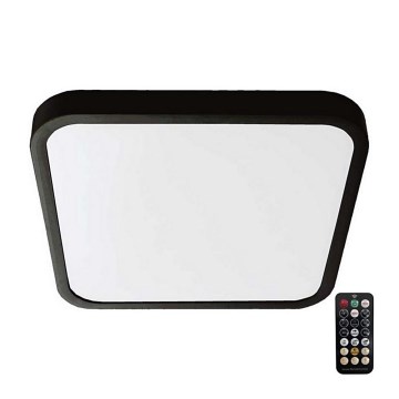 LED Badezimmer-Deckenleuchte mit Sensor SAMSUNG CHIP LED/18W/230V IP44 4000K 29x29 cm Schwarz + Fernbedienung