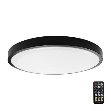 LED Badezimmer-Deckenleuchte mit Sensor SAMSUNG CHIP LED/36W/230V IP44 4000K Ø 42 cm Schwarz + Fernbedienung