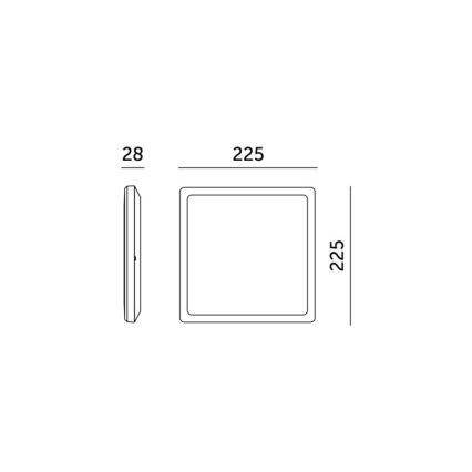 LED Badezimmer-Deckenleuchte NIVERA LED/12W/230V IP54 3000/4000/6000K 22,5x22,5 cm schwarz