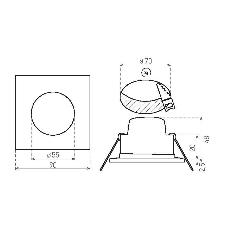 LED Badezimmer-Einbauleuchte BONO LED/5W/230V 4000K IP65 weiß