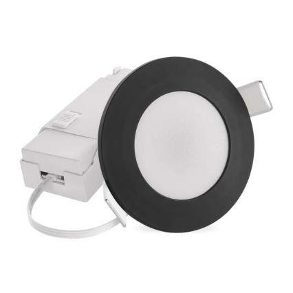 LED Badezimmer-Einbauleuchte LORI LED/4,5W/230V IP65 2700/4000K Ø 8,5 cm Schwarz