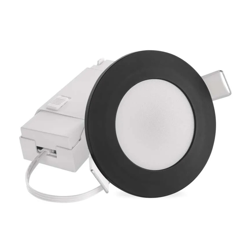 LED Badezimmer-Einbauleuchte LORI LED/4,5W/230V IP65 2700/4000K Ø 8,5 cm Schwarz