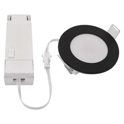 LED Badezimmer-Einbauleuchte LORI LED/4,5W/230V IP65 2700/4000K Ø 8,5 cm Schwarz