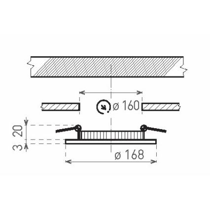 LED-Badezimmer-Einbauleuchte VEGA LED/12W/230V 2800K d 16,8 cm IP44 Schnee weiß