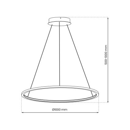 LED-Badezimmer-Hängeleuchte an einer Schnur SATURNO LED/57W/230V IP44 golden