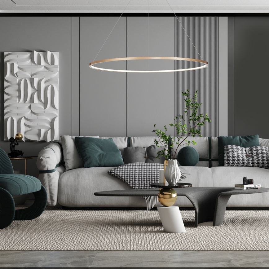LED-Badezimmer-Hängeleuchte an einer Schnur SATURNO LED/65W/230V IP44 golden