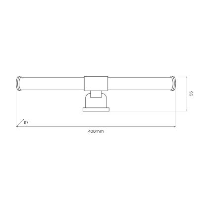 LED-Badezimmer-Spiegelbeleuchtung 2-in-1 APA LED/6W/230V 40 cm IP44 schwarz