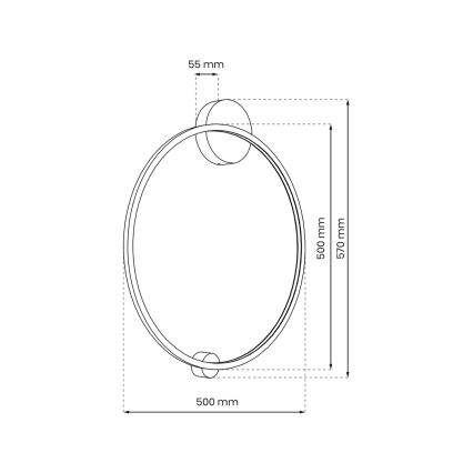 LED-Badezimmer-Wandleuchte SATURNO LED/25W/230V IP44 golden