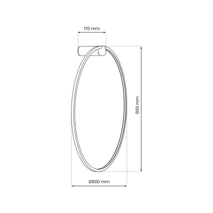 LED-Badezimmer-Wandleuchte SATURNO LED/46W/230V IP44 anthrazit