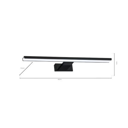 LED-Badezimmer-Wandleuchte SHINE LED/13,8W/230V 60 cm IP44 schwarz