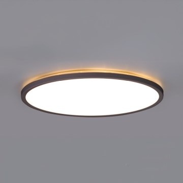 LED Badezimmerleuchte mit Bewegungs- und Dämmerungssensor NIVERA LED/24W/230V IP54 3000/4000/6000K Ø 30 cm Schwarz + Fernbedienung
