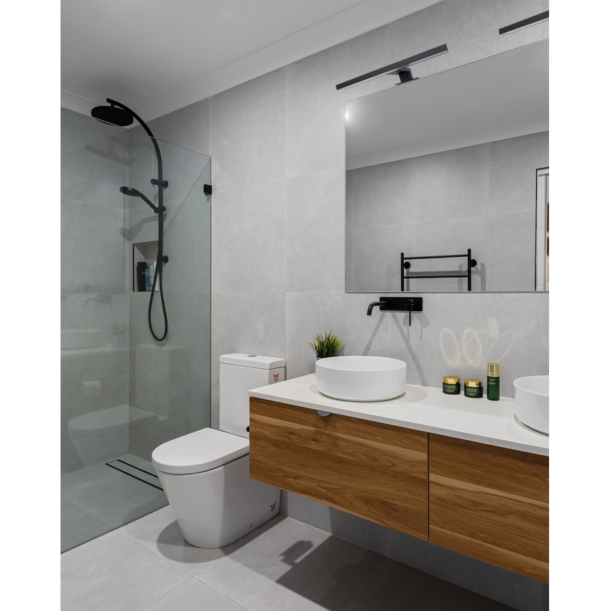 LED Badezimmerspiegelbeleuchtung LED/5W/230V 4000K 30 cm IP44 schwarz