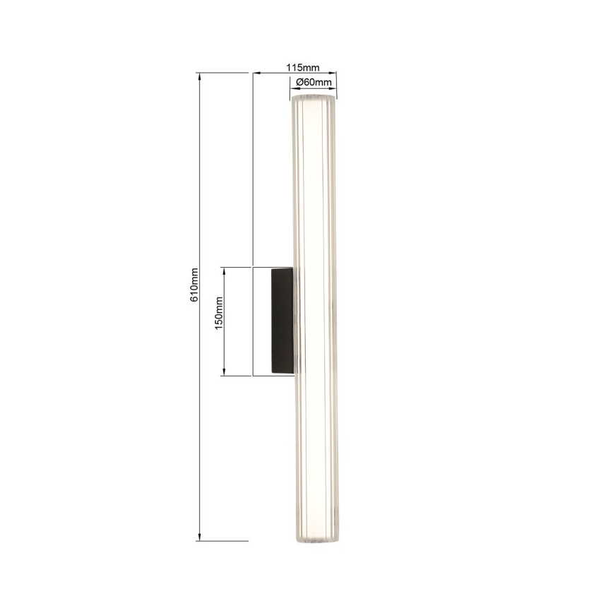 LED Badezimmer-Spiegelleuchte LINEA LED/12W/230V 3000/4000/6000K IP44 61 cm schwarz