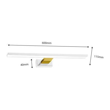 LED-Badezimmerspiegelleuchte SHINE LED/13,8W/230V 60 cm IP44 weiß/gold