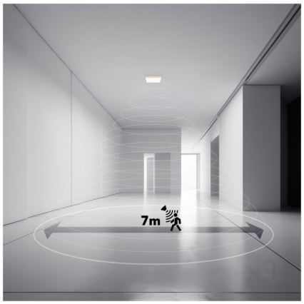 LED Badezimmerleuchte mit Bewegungs- und Dämmerungssensor NIVERA LED/12W/230V IP54 3000/4000/6000K 22,5x22,5 cm schwarz + Fernbedienung