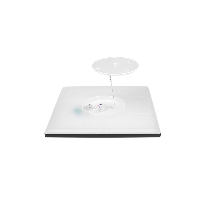 LED-Badezimmerleuchte mit Bewegungs- und Dämmerungssensor NIVERA LED/18W/230V IP54 3000/4000/6000K 30x30 cm schwarz + Fernbedienung