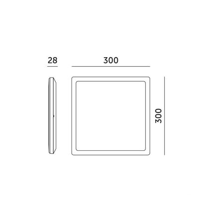 LED Badezimmerleuchte mit Bewegungs- und Dämmerungssensor NIVERA LED/18W/230V IP54 3000/4000/6000K 30x30 cm weiß + Fernbedienung