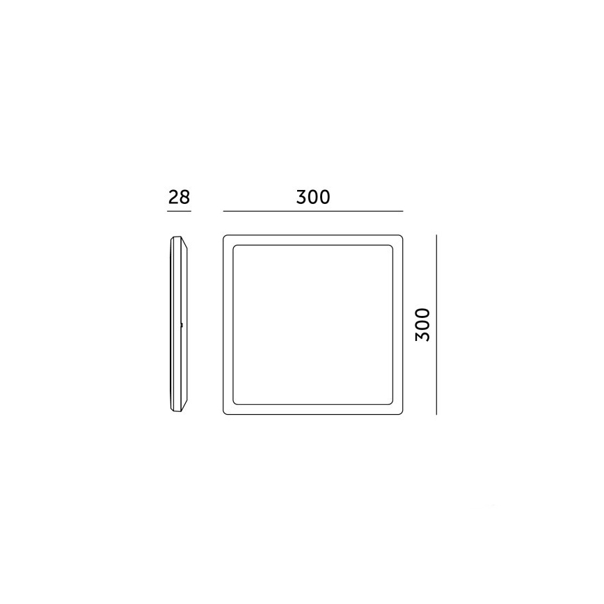 LED Badezimmerleuchte mit Bewegungs- und Dämmerungssensor NIVERA LED/18W/230V IP54 3000/4000/6000K 30x30 cm weiß + Fernbedienung